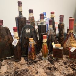 Decorative Oil N Vinegar Infused Bottles