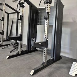 Commercial Half Rack with Functional Trainer Cable Pulley System with 200lb Weight Stacks