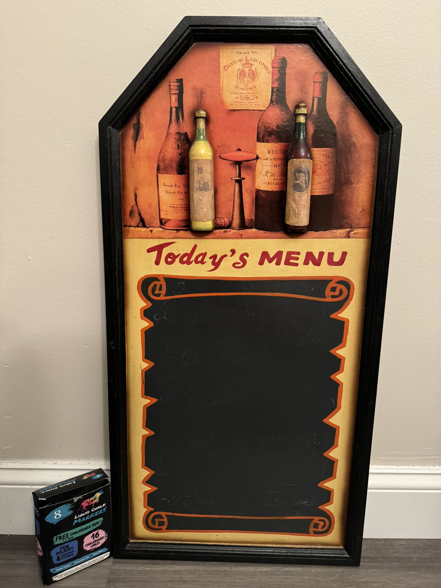 Menu Board With Chalk Markers