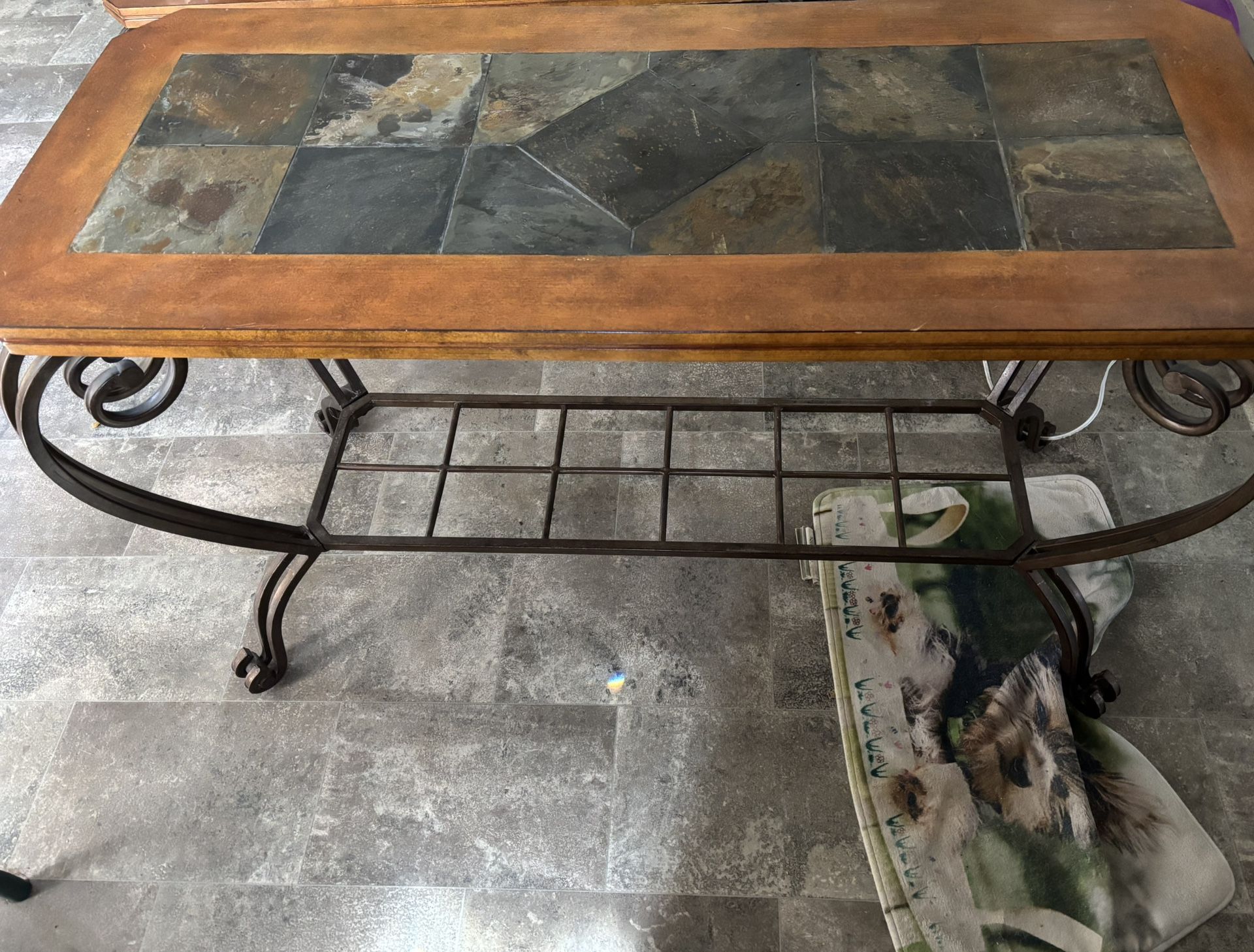 Tile Cast Iron Entry Table