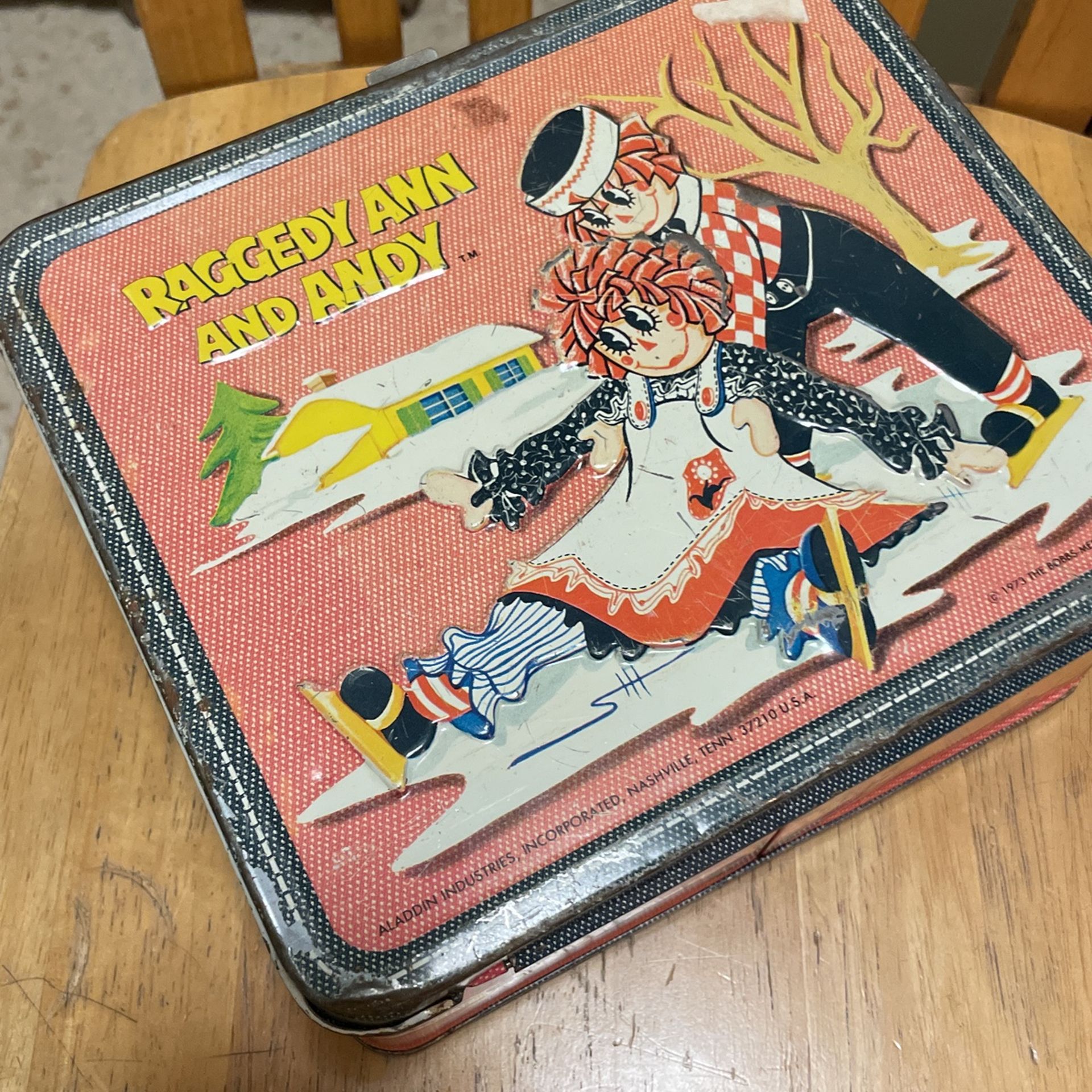 Raggedy Ann And Andy Metal Lunch Box 1973