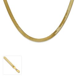 4mm 20 Inch 14 Kt Solid Gold Herringbone Chain