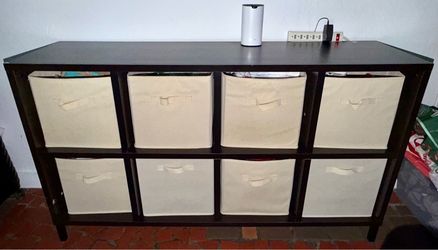 8-Cube Storage Organizer / TV Stand – Dark Brown Espresso