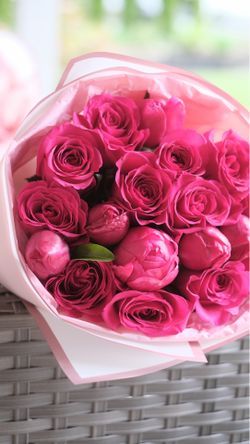 Peonies and Roses Bouquets