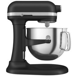 $750 value - New KitchenAid 7 Qt Bowl-Lift Stand Mixer, Cast Iron Black + Steel Pasta Attachment