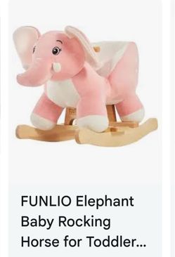 Pink elephant baby rocker