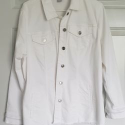 New Chico's White Jeans Jacket