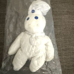 Vintage New Sealed Pillsbury Dough boy 8" Mini Plush Bean Bag Toy 