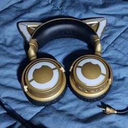   Gold Cat Ear Headphones 