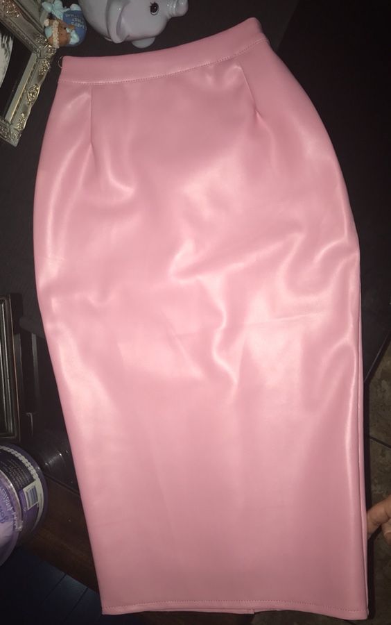 PinUp Girl Clothing Leather Skirt Pink