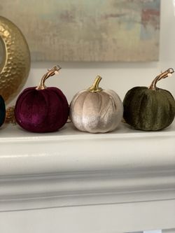 Beautiful Velvet 4 inch Pumpkins.