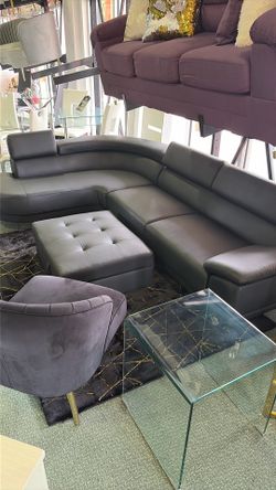 BLACK SECTIONAL 🖤 adjustable headrests ✅