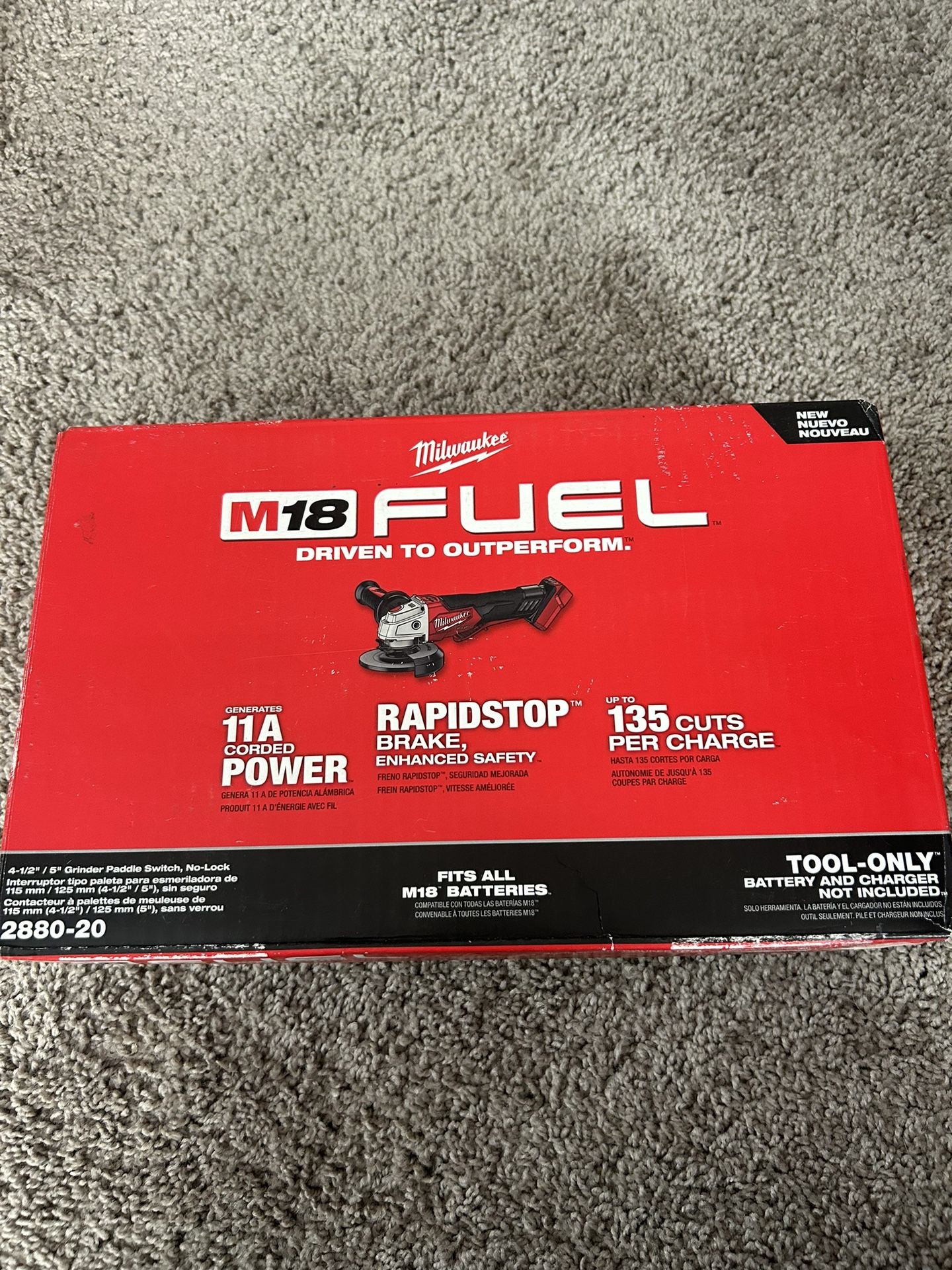Milwaukee M18 Fuel Brushless RAPID STOP Angled Cut Off Grinder