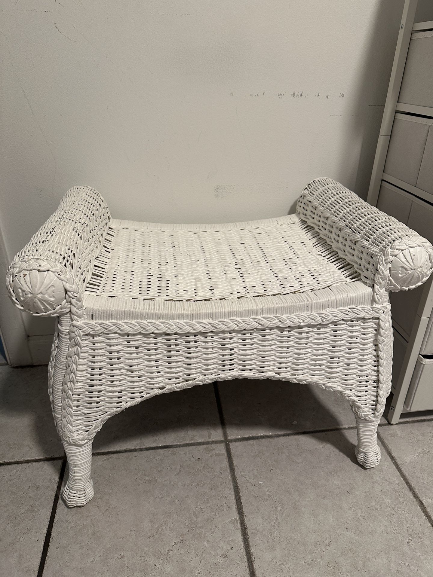 Beautiful White Wicker Chair