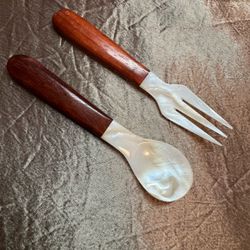 Mother of Pearl Spoon and Fork Set
