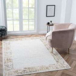 8’x10’ Brand New High Quality Cream Gold Rug 