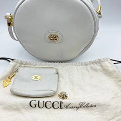 Vintage Micro GG Canteen Crossbody Leather Bag White dust bag wallet