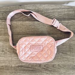 Victoria’s Scret PINK Belt waist Bag Fanny Pack Logo Quilted Pink