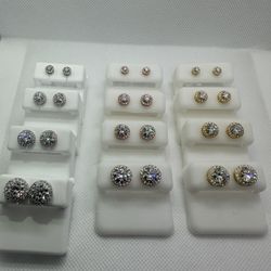 ALL SIZE Circle Crescent Moissanite Studs💎