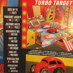 Kids Little Tikes Crazy Fast Flip & Fly Carnival Playset with One Exclusive Pullback Toy Car Vehicle, Goes up to 50ft!  -new In Box-