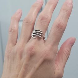 925 Sterling Silver Women's fujisex Hand Cuff rings ring Gift