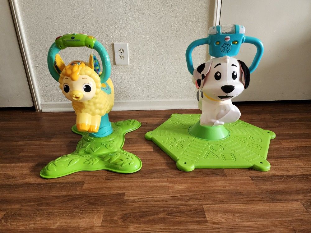 Fisher-Price Bounce and Spin Puppy & VTech Bounce and Discover Llama