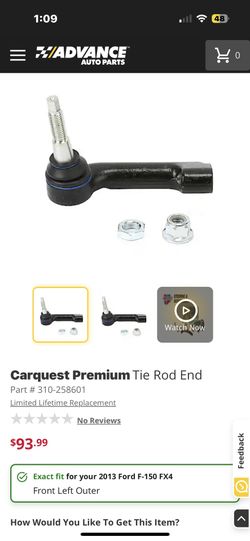 Tie Rod End/Front Left Outer/2013 Ford F150