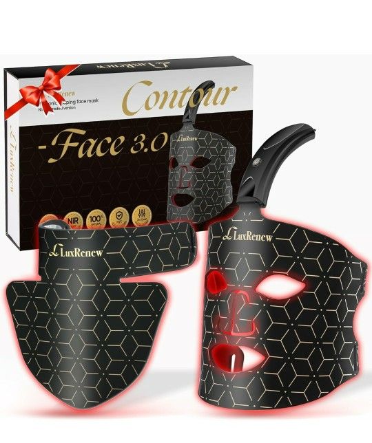 Lux renew, Therapy Mask Pure Infrared 850 Red Light Face Mask Light Therapy, Cordless Portable and Rechargeable,