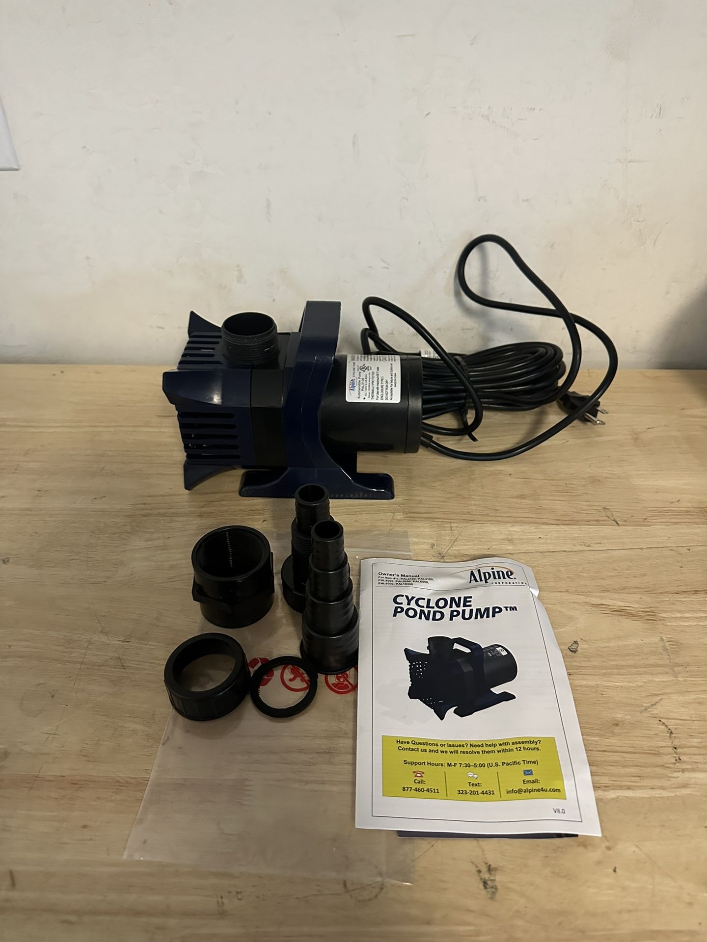 Alpine Submersible Water Pump 3100 GPH PAL3100 33ft Cord Fountains