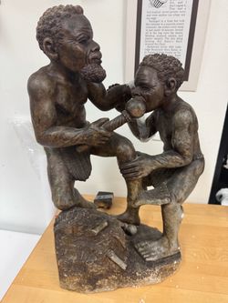 African Folk Art Two-Figure Stone Sculpture