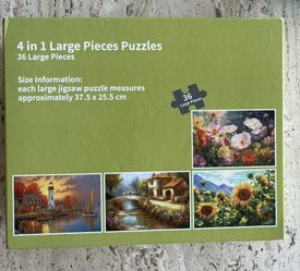 4 Pack of 36 large piece Puzzles For Seniors