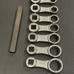 MAC Tools SAE Torque Adapter Set Obstruction Socket Crowfoot Wrench Lot Box End  MAC Tools 7pc 3/8" Drive Closed End Torque Adapter Crowfoot Socket Wr