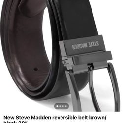 NEW Reversible Black Brown Steve Madden Belt 30”