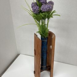 Cherry Wood And Black Walnut Wood Bud Vase