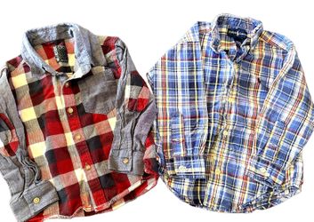 Vintage Ralph Lauren Boys' 2T Button-Down Plaid Shirts - Set of 2