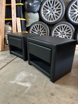 Baxton Studio Massey Upholstered Modern Nightstand