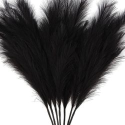 10pcsArtificial Pampas Grass & Artificial Reeds (55cm/21.65in) Bohemian Style Fall Home Decor Black Bushy Faux Foliage Flower Stems For Vase Filling R