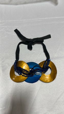 Statement Bib Necklace with Shell Discs and Beads