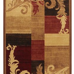 Sofa Love Seat, w/2 Added Pillows, 6/9 Area Rug, 30” Wall Clock 