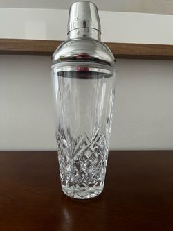 Crystal Glass Cocktail Shaker with Silver Lid