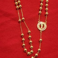Rosario de San Benito en ORO LAMINADO