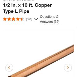 1/2 Inch Copper Pipe 