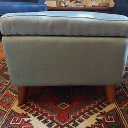 Light Blue Turquoise Storage Bench