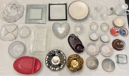 32 serving bowls trays glass ceramic