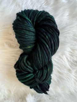 Bulky Hand Dyed Yarn-  Dark Green