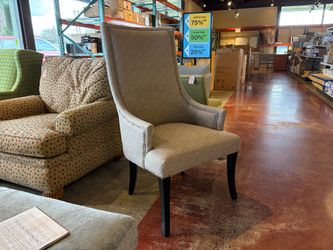 Highback Upholstered Chair with Geometric Pattern