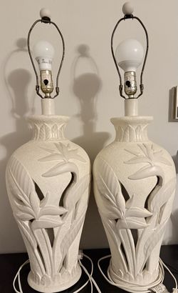 VTG White Ceramic Lamps from the 80’s ($140 for both).