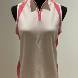Burberry London Sleeveless lightweight golf  Shirt Top Sz M Made in Italy