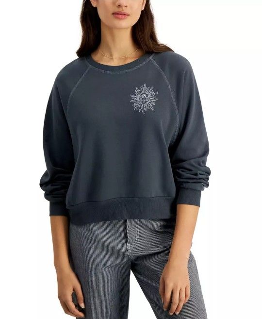 Rebellious One Women's Junior's sz. Large Dark Gray El Sol Graphic Print Sweatshirt