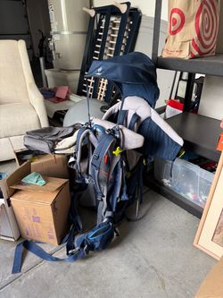blue backpack toddler carrier